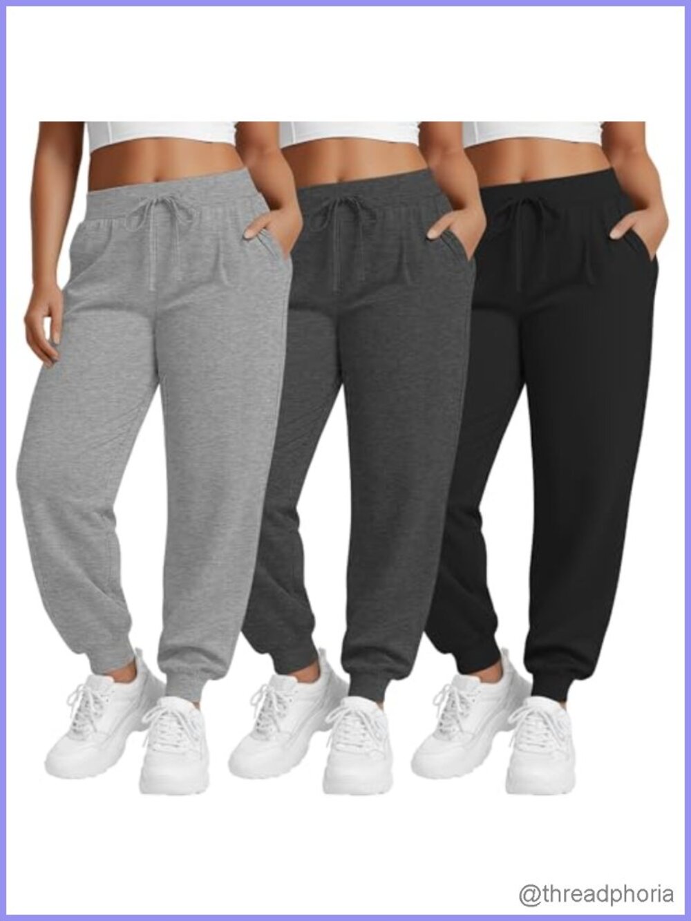 Plus Size Yoga Joggers with Pockets Drawstring High Waisted
